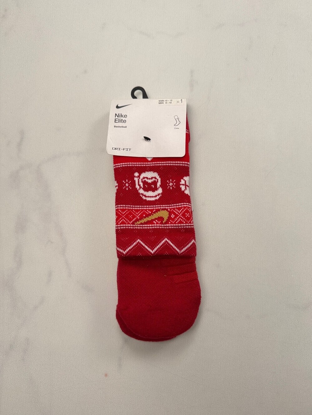 Nike Elite Socks Red Current Statement Style - Men 8 - 12 Women 10 - 13